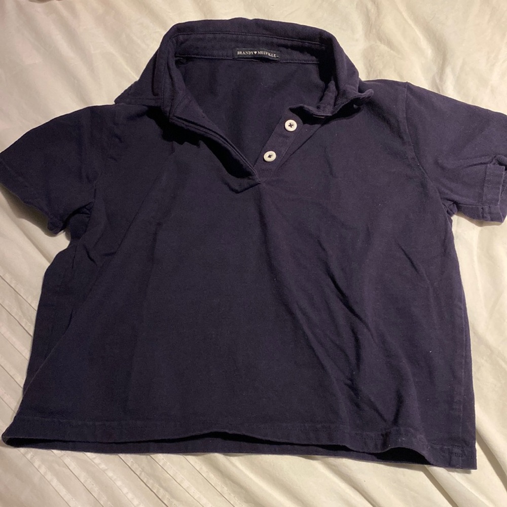 Brandy Melville cropped navy top